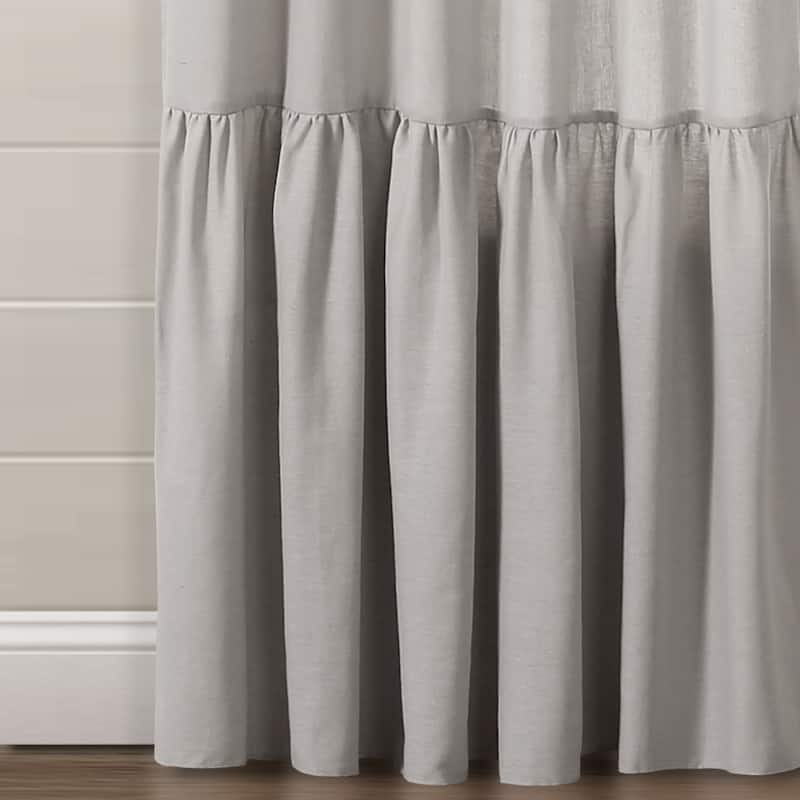 Lush Decor Farmhouse Faux Linen Tab Top Window Curtain Panel (Single Panel) - 84" x 40" - 84" x 40"