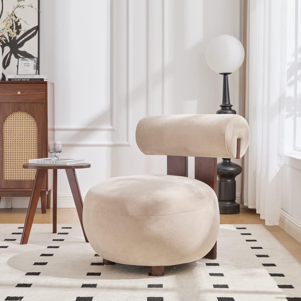 Christopher Knight Home - Modern Velvet Solid Wood Accent Chair with Sculptural Design