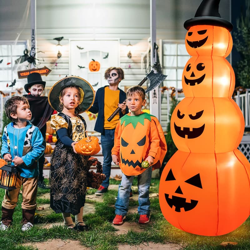 8FT Halloween Inflatable Pumpkin 4 Pumpkins Stack Halloween Decoration