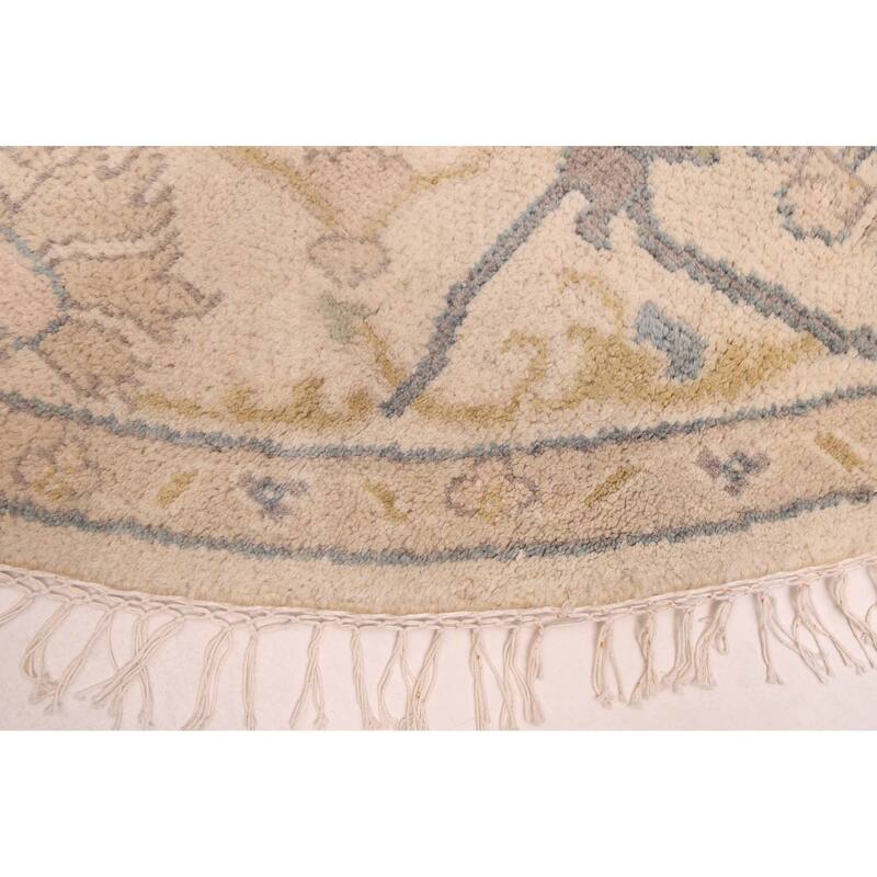 ECARPETGALLERY Hand-knotted Royal Oushak Ivory Wool Rug - 7'11 x 7'11