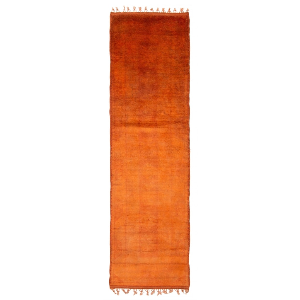 ECARPETGALLERY Hand-knotted Color Transition Burnt Orange Wool Rug - 2'7 x 8'11