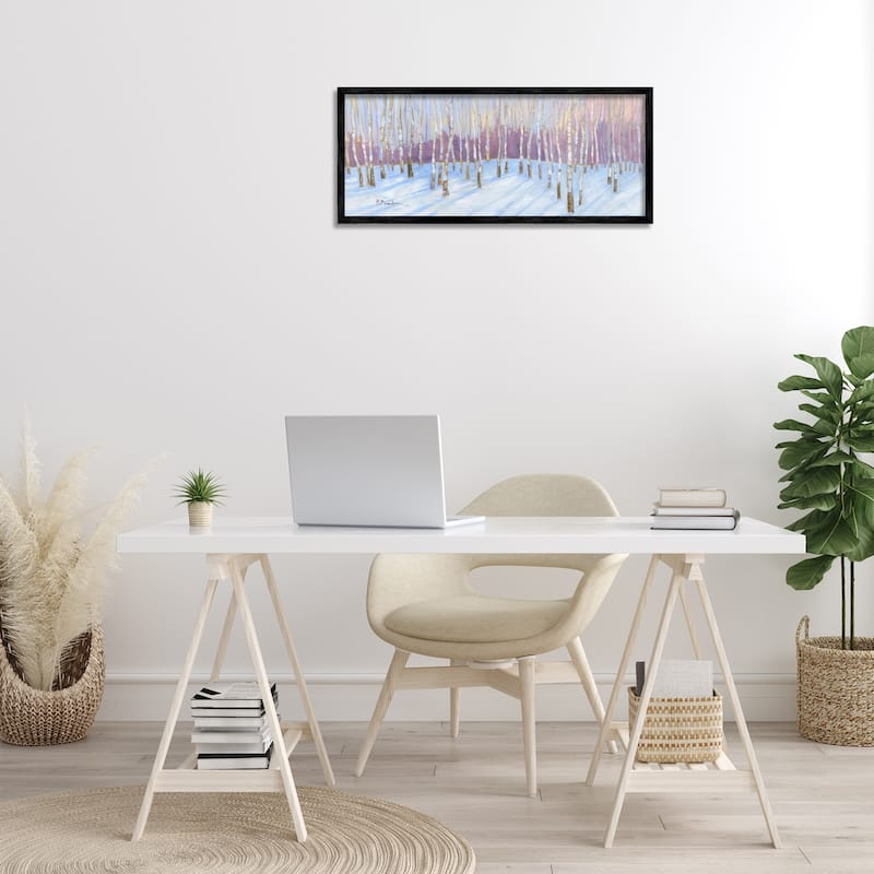 Stupell Niveous Birch Tree Grove Framed Giclee Art Design By Paul Brent
