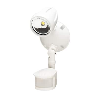 LED Outdoor Security Light 180 Degree Motion Sensor Activated , White Finish 11"H - N/A
