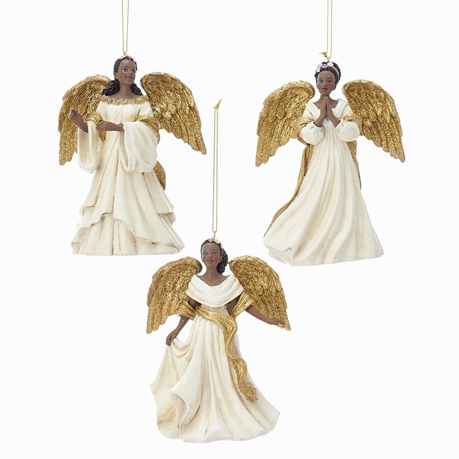 Shop Pack Of 6 Ivory And Gold Regal African American Angels