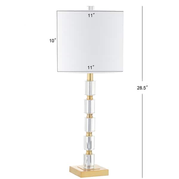 Nala 28.5" Crystal LED Table Lamp, Clear/Brass (Set of 2) by JONATHAN Y