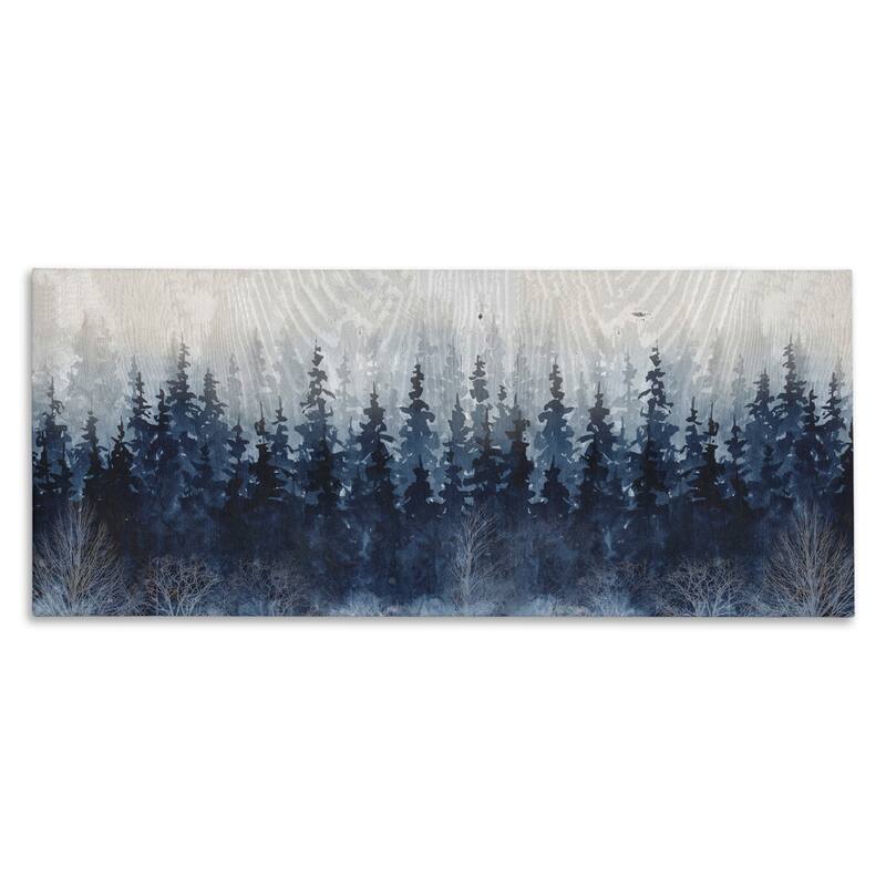 Stupell Rustic Blue Forest Tree Line Fir Woodland Canvas Wall Art - 48 x 20