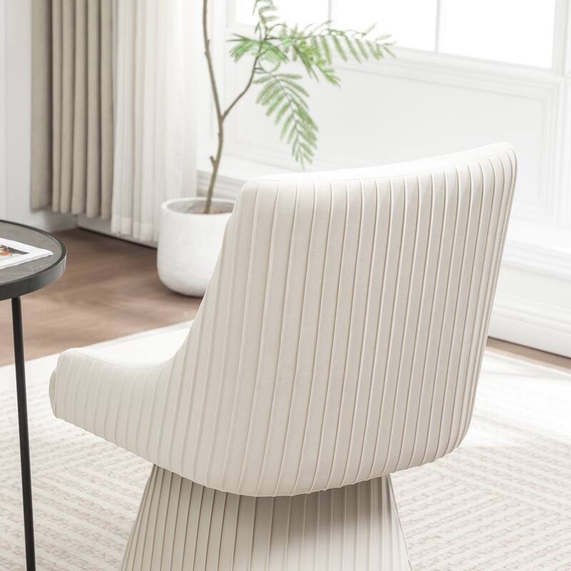 SEYNAR Modern Velvet 360 Degree Swivel Armless Dining chair Set of 4