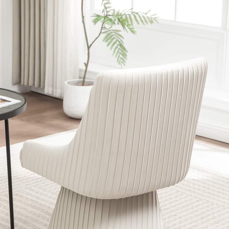 SEYNAR Modern Velvet 360 Degree Swivel Armless Dining chair Set of 6