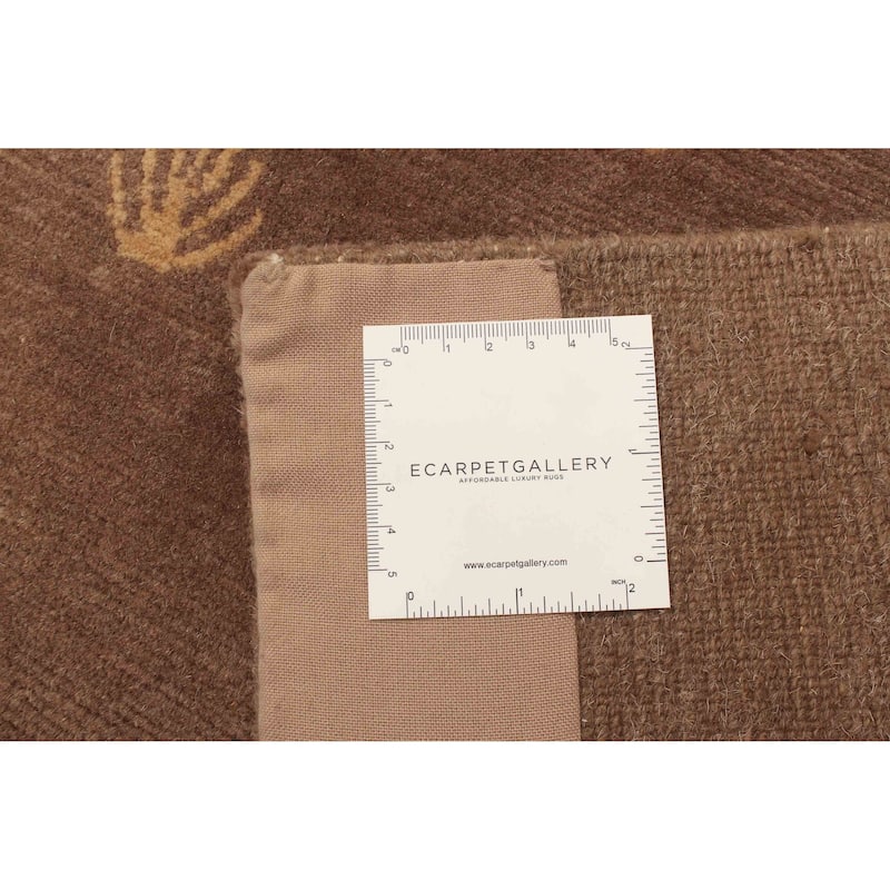 ECARPETGALLERY Hand-knotted Opulence Brown Wool Rug - 2'9 x 8'8