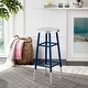 preview thumbnail 1 of 6, SAFAVIEH 30 -inch Kenzie Silver Dipped Navy / Silver Barstool - 13.5" x 13.5" x 30"
