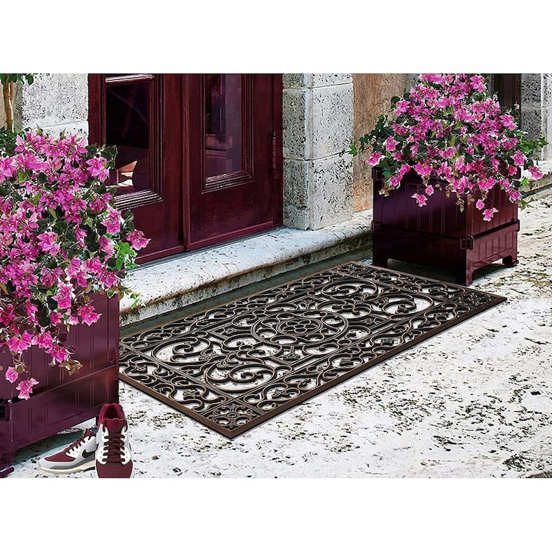 A1HC Natural Coir and Rubber Modern Indoor/Outdoor Grill Doormat