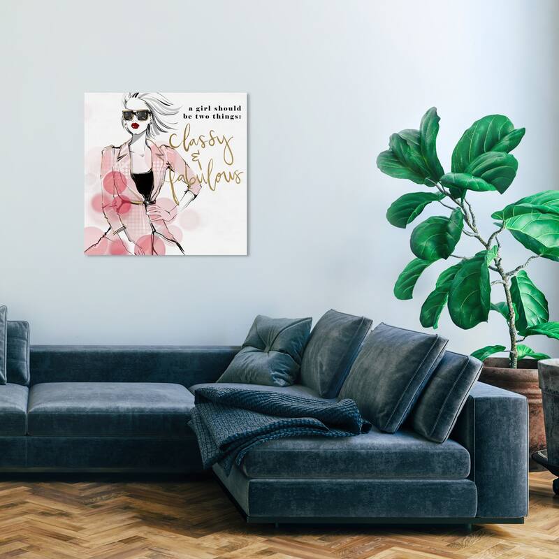Wynwood Studio Canvas Fashion and Glam Classy and Fabulous Sunglasses Pink and Light Pink Glam Wall Art Canvas Print - 30 x 30