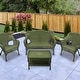 preview thumbnail 1 of 7, Wicker Outdoor Patio Conversation Set - Moss Green - 4pc