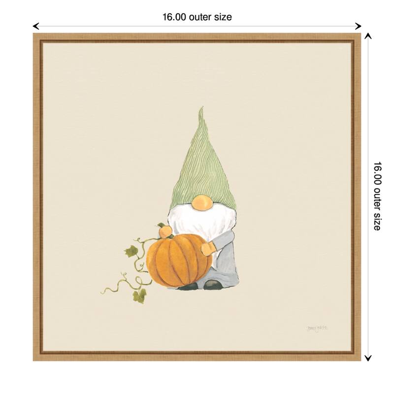 Harvest Gnomes I Neutral by Jenaya Jackson Canvas Art Framed - Sylvie Maple