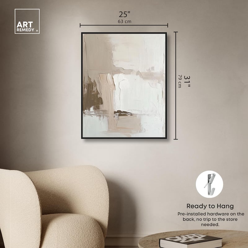 Pale Textured Silence I Canvas by Art Remedy