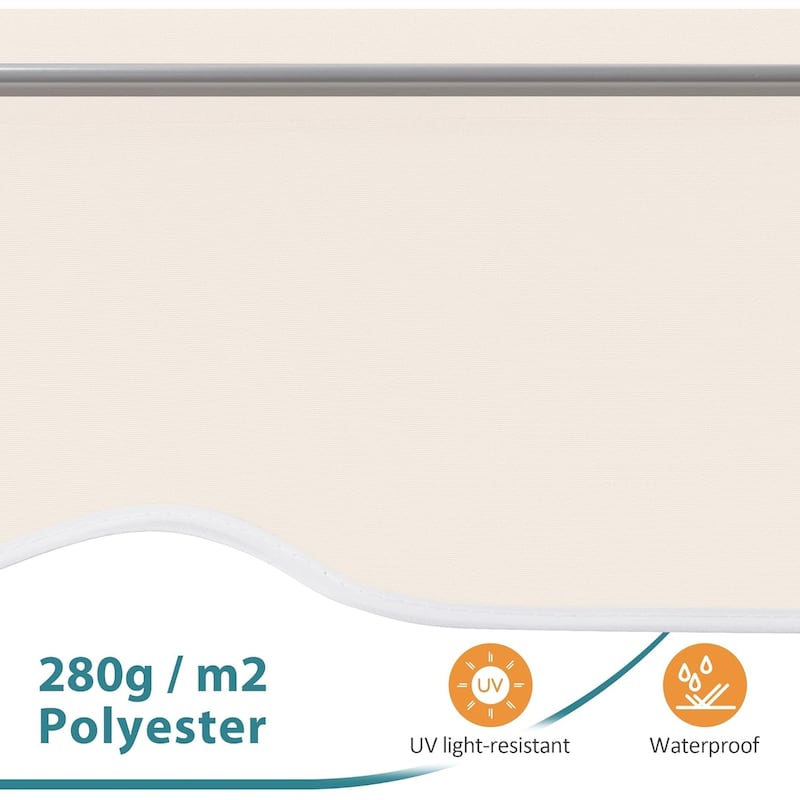 MCombo Patio Window Awnings 50''x55'', Fully Assembled Manual Retractable Sunshade Canopy