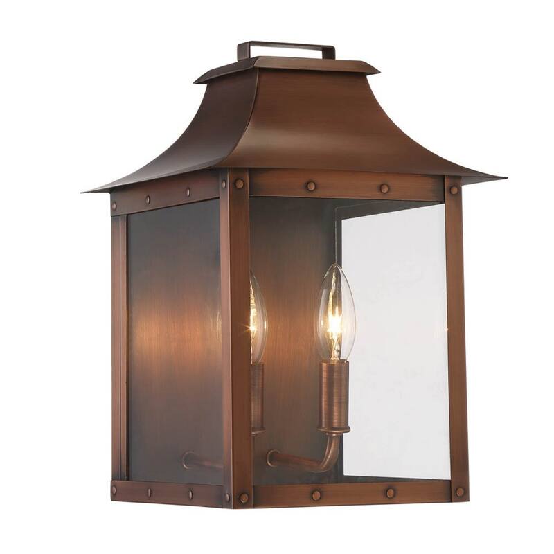Traditional 2-Light Pocket Wall Lamp with Antique Lantern Design