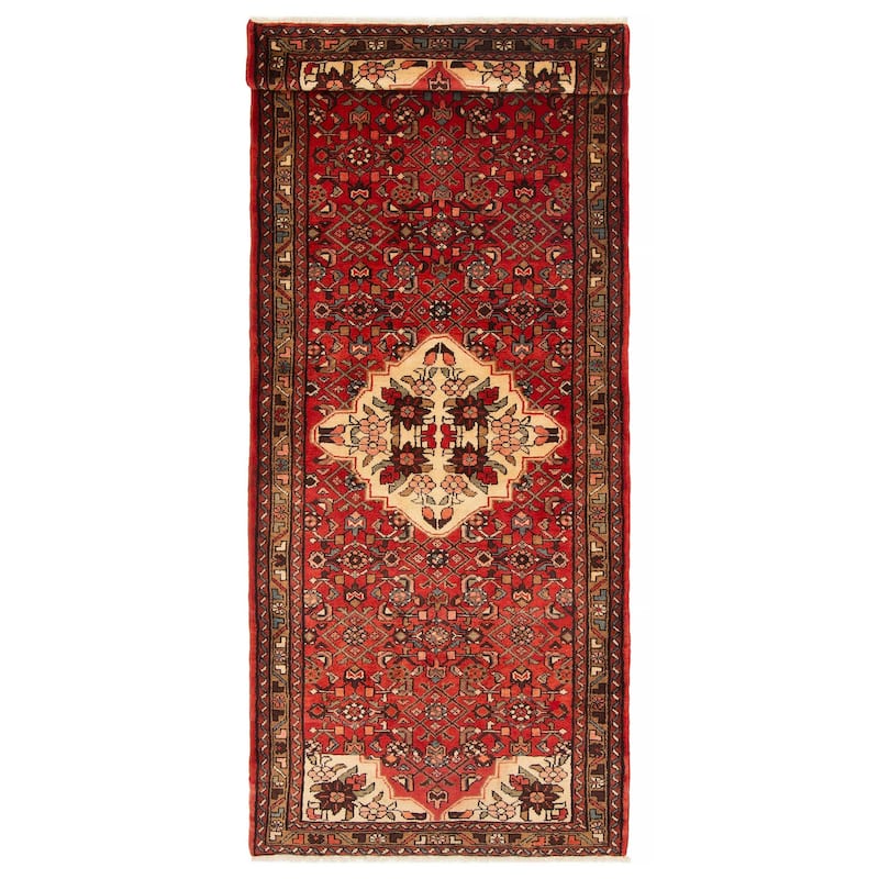 ECARPETGALLERY Hand-knotted Andelz Red Wool Rug - 3'7 x 9'2 - Red - 3'7 x 9'2