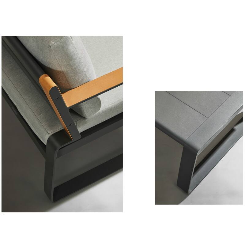 HIGOLD Denea Aluminum Outdoor Conversation Set, Modern Patio Furniture Sofa