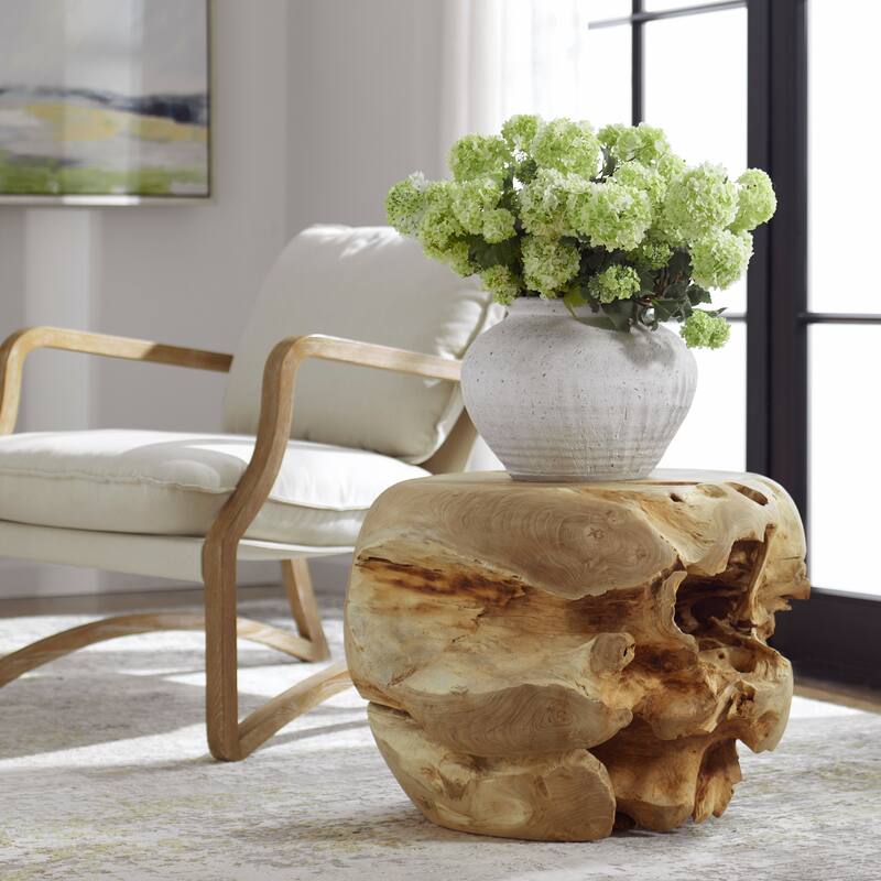 Uttermost Sola Handcrafted Teak Side Table - 25"W x 18"H x 25"D