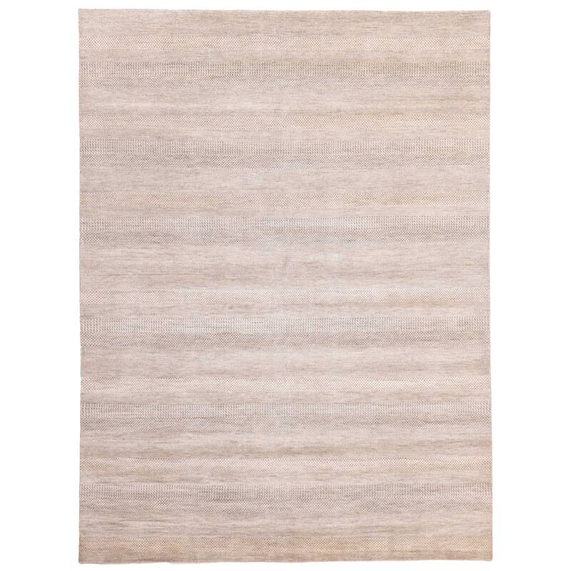 ECARPETGALLERY Hand-knotted Finest Silk Shadow Grey Silk, Wool Rug - 9'2 x 11'9
