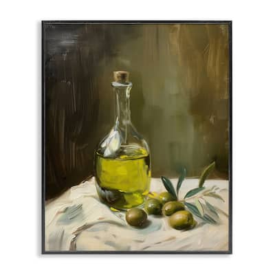 Stupell Olive Oil Still Life Framed Giclee Art Design By Arlington Prints