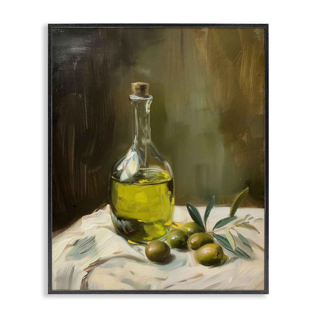 Stupell Olive Oil Still Life Framed Giclee Art Design By Arlington Prints