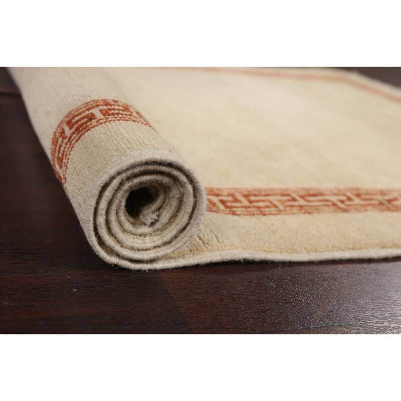 Geometric Bordered Gabbeh Kashkoli Oriental Area Rug Wool Hand-knotted - 3'0" x 5'5"