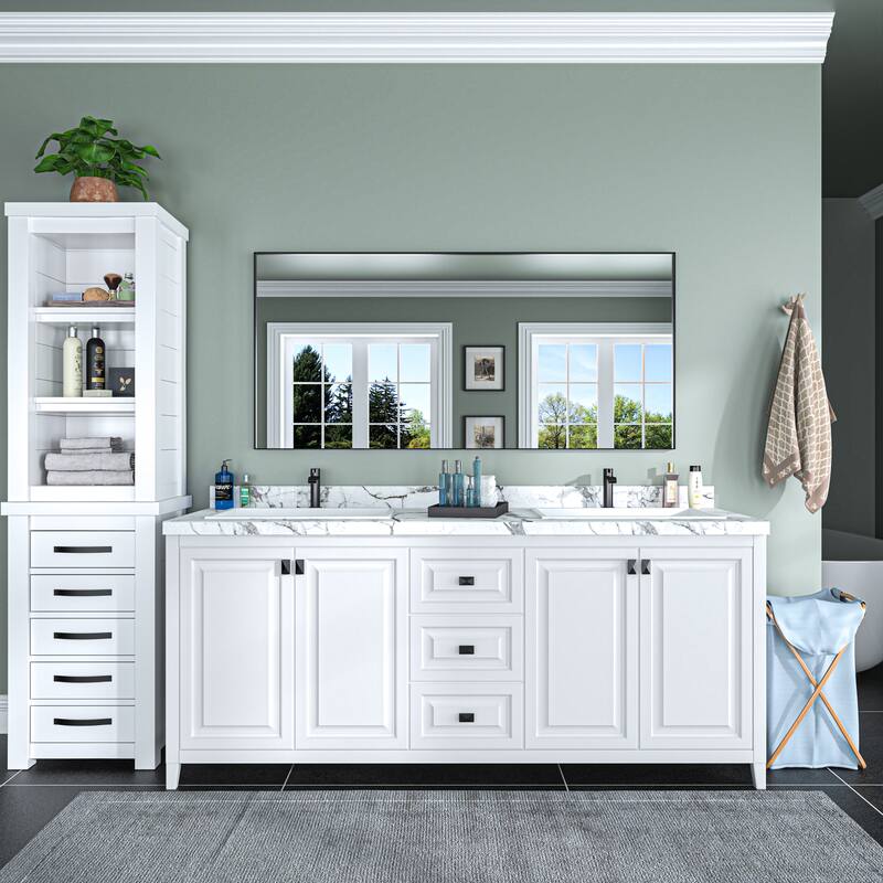 Organnice Rectangular Mirror Modern Black Frame Bathroom Vanity Mirror Clean Glass