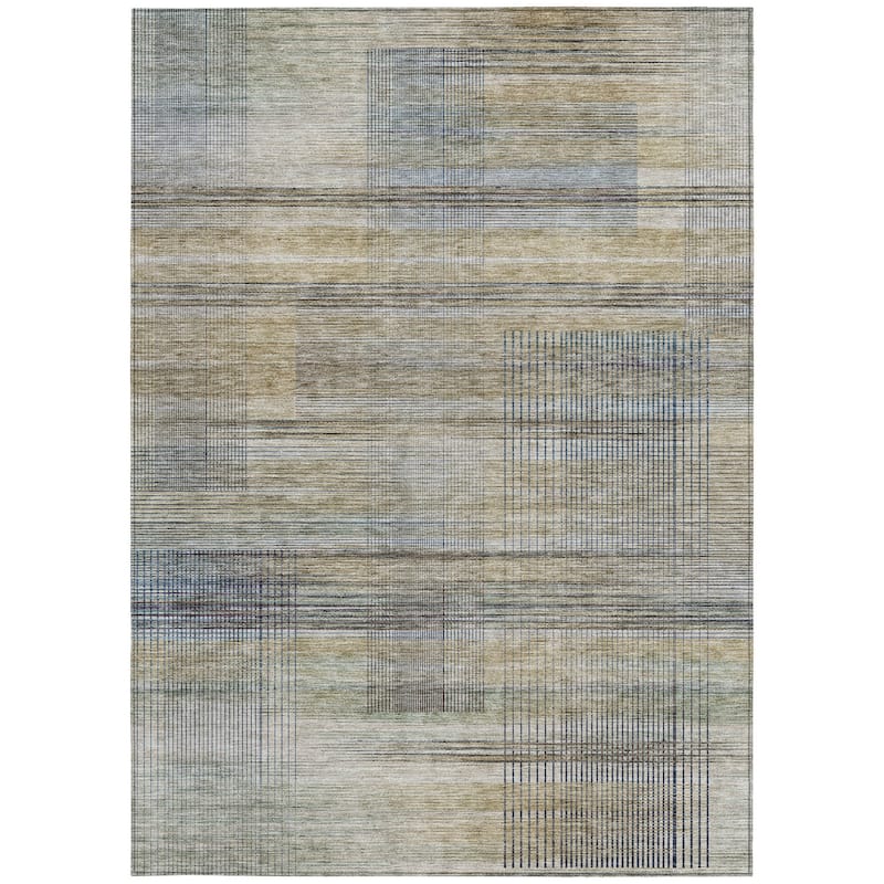 HomeRoots Striped Transitional Rectangle Outdoor Rug