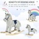 preview thumbnail 3 of 8, Kids Rocking Horse for Toddler 3-5, Plush Ride on Horse Wooden Rocker with Realistic Sounds, Gray - Light Gray