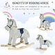 preview thumbnail 6 of 7, Qaba Kids Rocking Horse Plush Ride on Horse Toddler Rocker for 36-72 Months - grey
