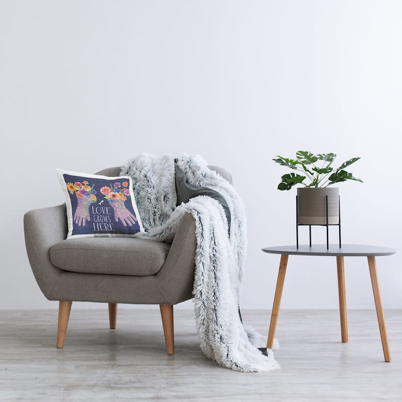 Stupell Love Grows Here Gardening Gloves Decorative Printed Throw Pillow Design by Nicole DeCamp
