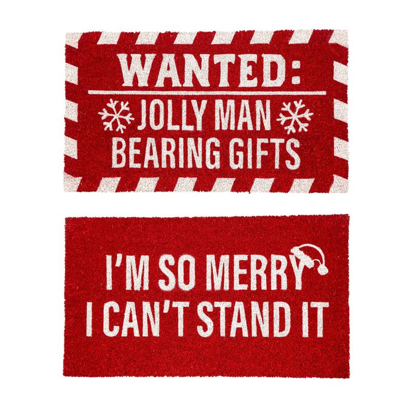 Merry Holiday Coir Mat
