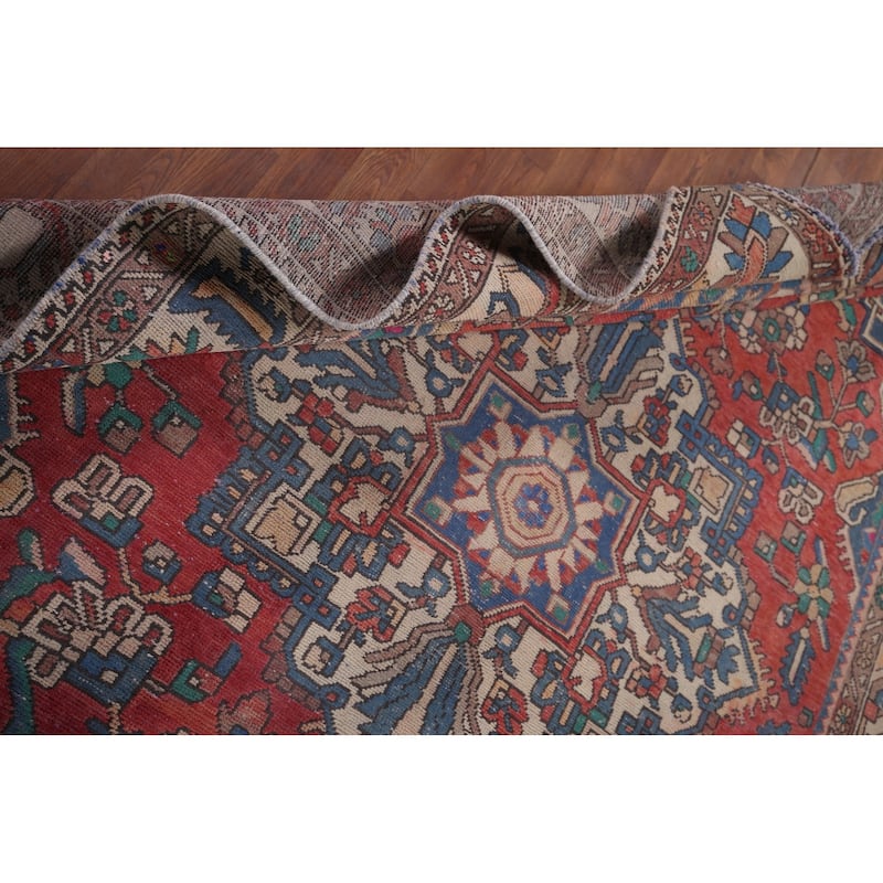 Bakhtiari Persian Vintage Area Rug Handmade Wool Carpet - 6'10"x 10'1"