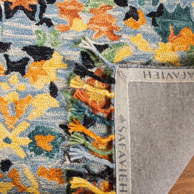 SAFAVIEH Handmade Blossom Pinkey Modern Floral Wool Rug