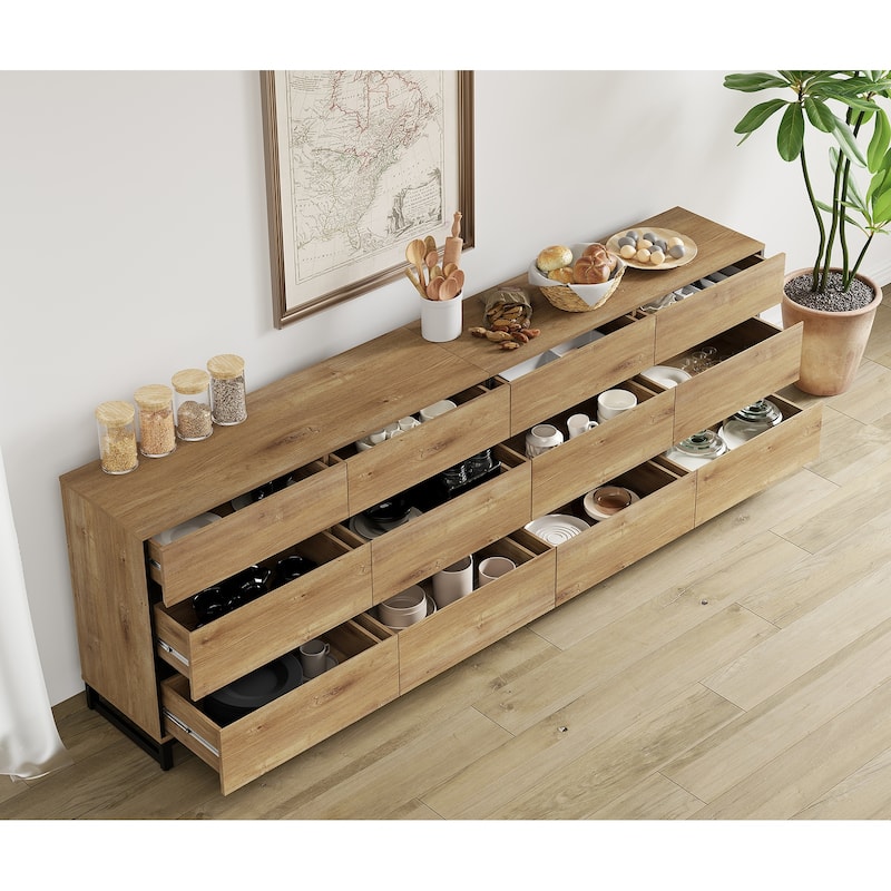 WAMPAT Dresser for Bedroom, Closet Organizers and Storage with Drawers, Chest of Drawers with Metal Base, Modern Wooden Dresser