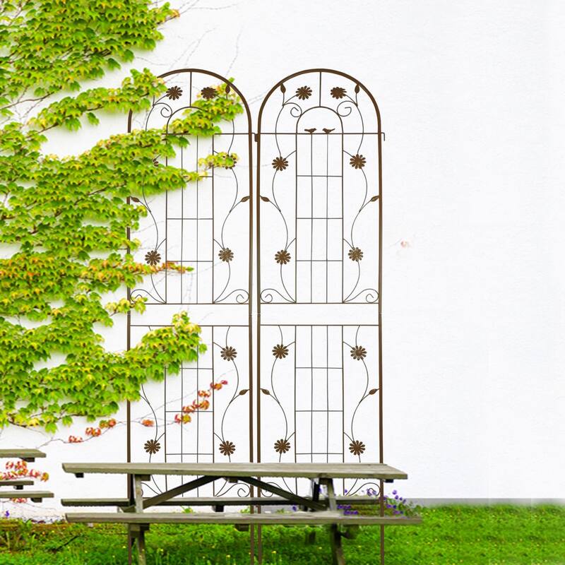 86.7" x 19.7'' Rust-Resistant Climbing Trellis for Garden Flowers and Vines
