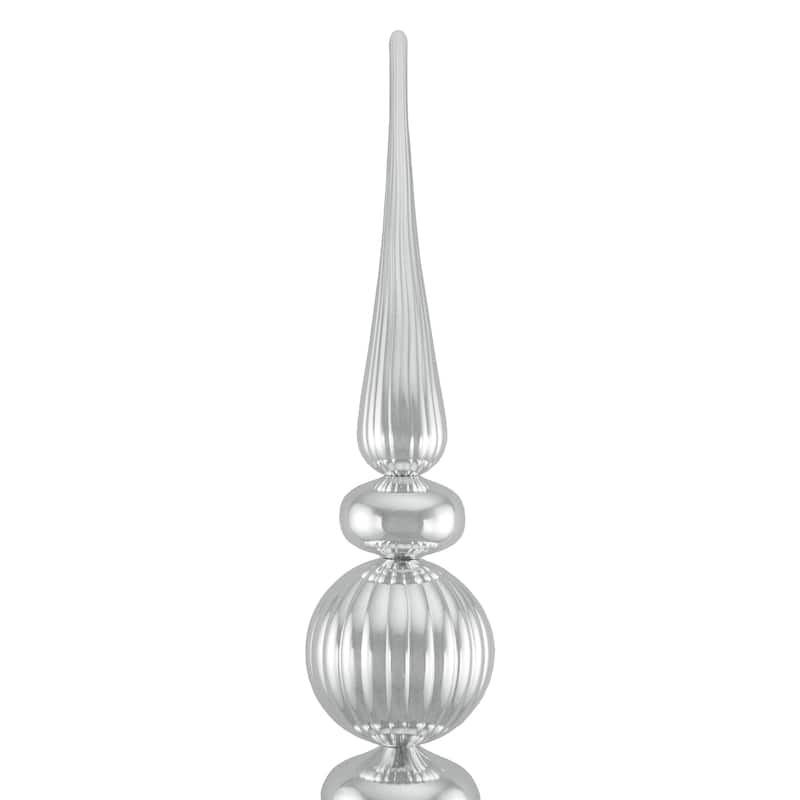 54" Shiny and Glittered Topiary Finial Tower Commercial Christmas Decoration