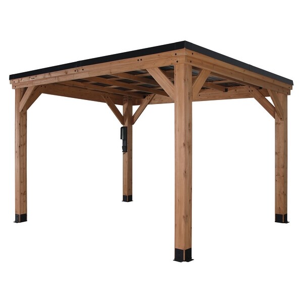 Backyard Discovery Arcadia 12x9.5' Cedar Wood Gazebo with Steel