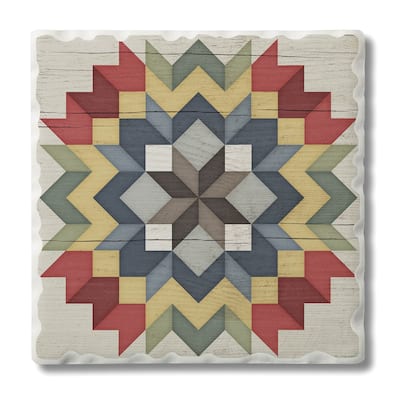 Counterart Absorbent Stone Coasters - Carpenters Star - Set of 4 - 4x4x231