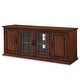 preview thumbnail 8 of 7, Leick Home 80360 Burnished Oak Leaded Glass TV Stand