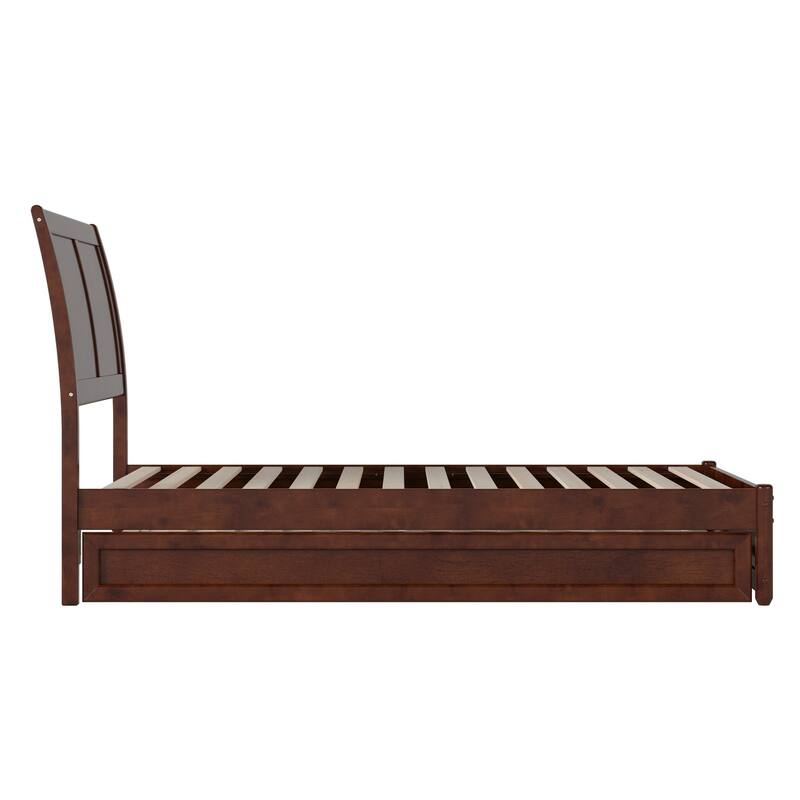 Andorra Platform Bed with Panel Footboard and Twin Trundle