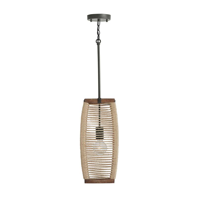 Jacob 1-light Grey Wash/ Iron Silk Hanging Pendant - Grey Wash/ Iron Silk