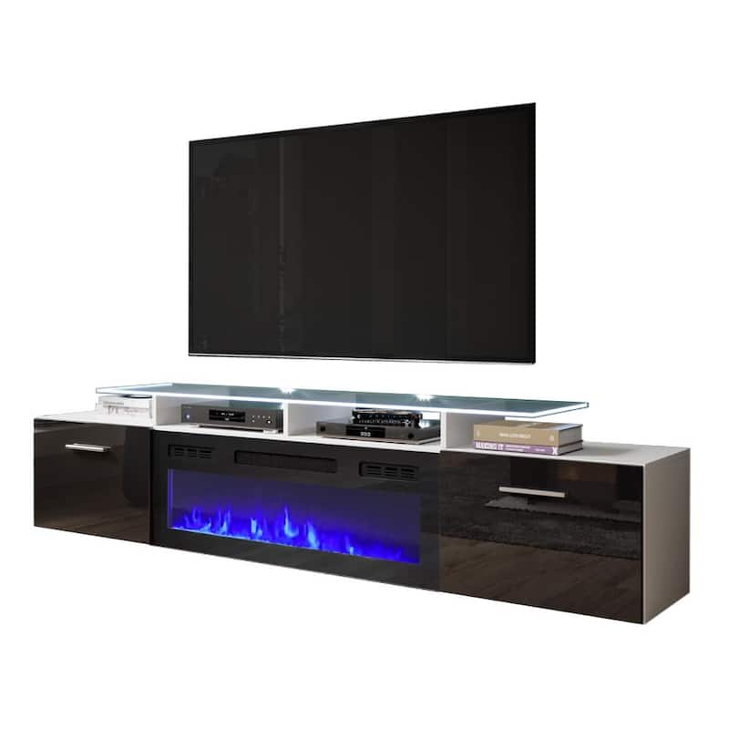 Rova EF Electric Fireplace Modern 75" TV Stand
