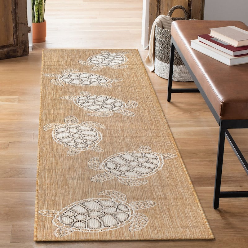 Liora Manne Carmel Collection Sea Turtles Indoor/ Outdoor Area Rug