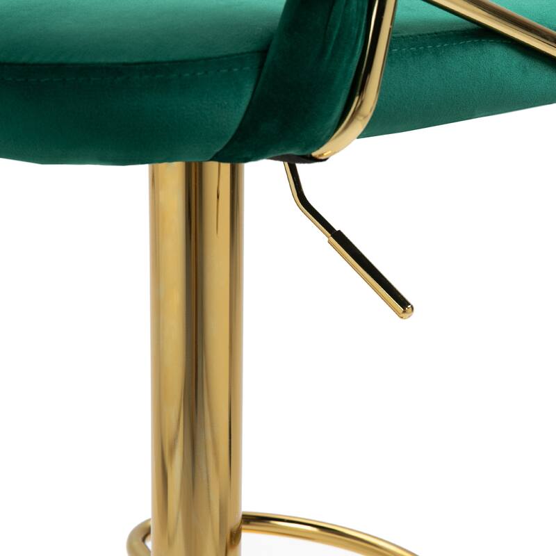 Modern Velvet Counter Bar Stools with Backs(Set of 2)