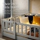 preview thumbnail 15 of 17, Twin Over Full Bunk Bed with Slide,Storage Staircase and Safety Guardrails
