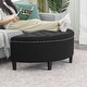 preview thumbnail 49 of 48, Adeco Half Moon Storage Ottoman Semi Circle Bench