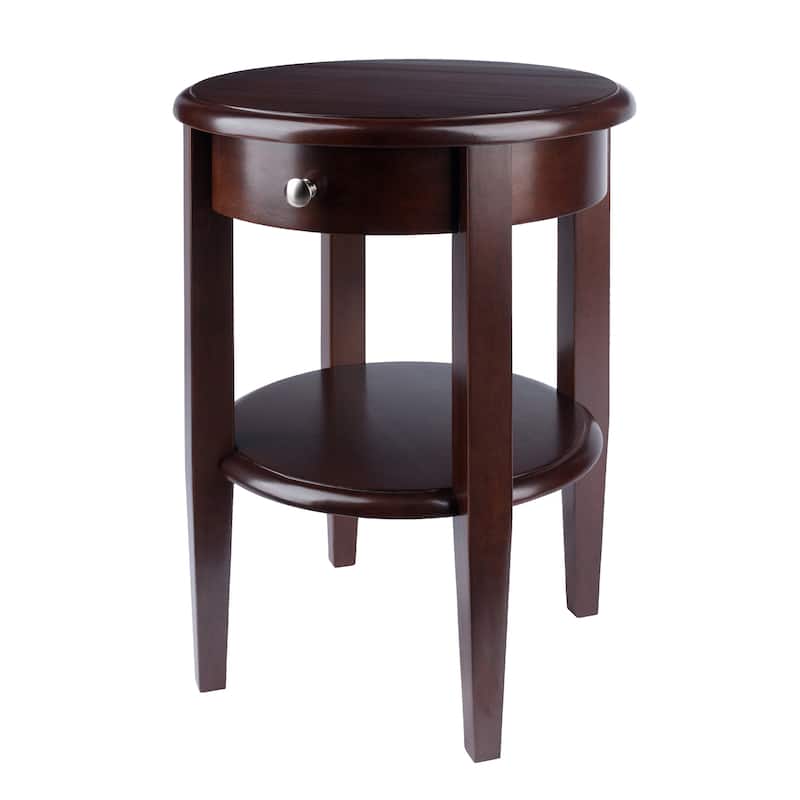Concord Round End Table, Walnut - 17.32 x 17.32 x 22.48 inches